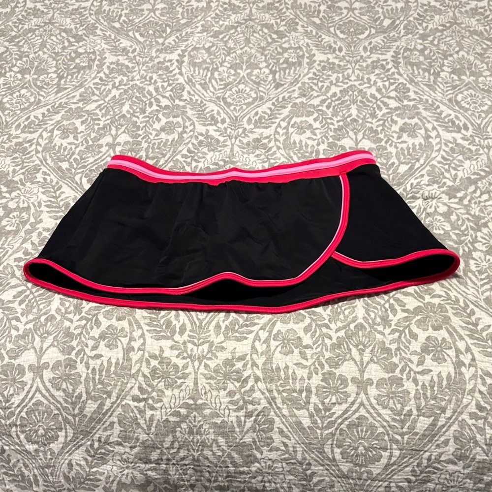 Danskin Now Black Bikini Skirt with Pink Trim